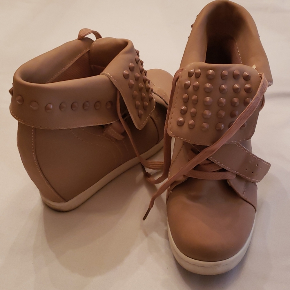 Charlotte russe wedge heel lace up shoes